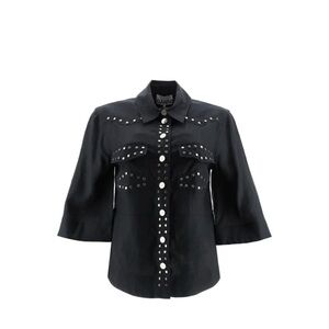 GANNI Studded linen top excellent condition